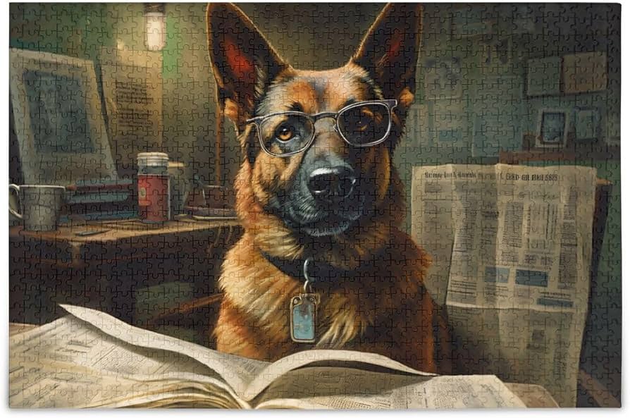 Amazon.com: XYMZR Jigsaw Puzzle 500 Piece, Reading Dog Educational